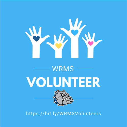 Hands raised with words WRMS Volunteer and link to RSS volunteer information