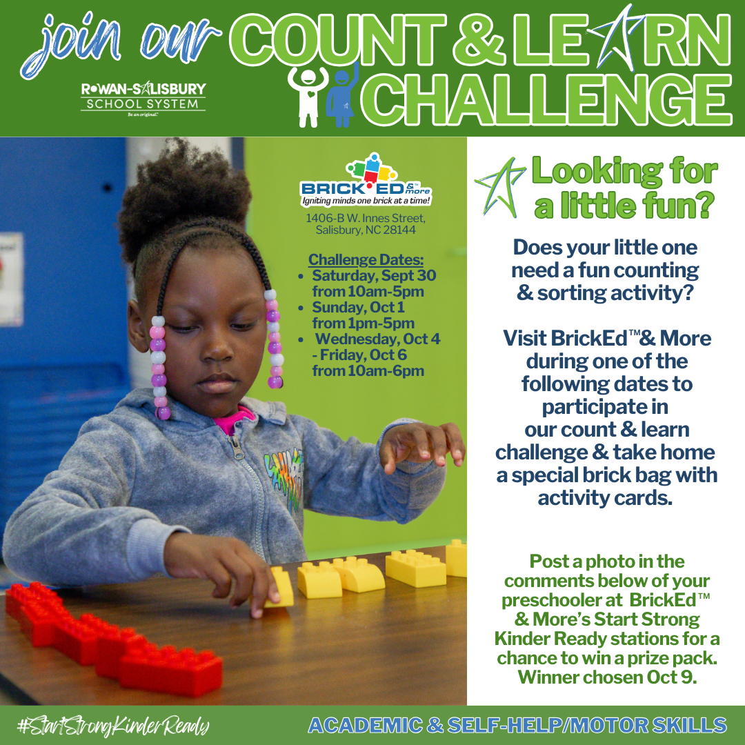 COUNT AND LEARN CHALLENGE: Visit BrickEd for counting activities.