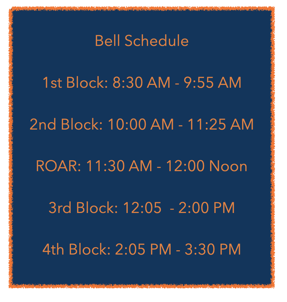 2022-2023 Bell Schedule